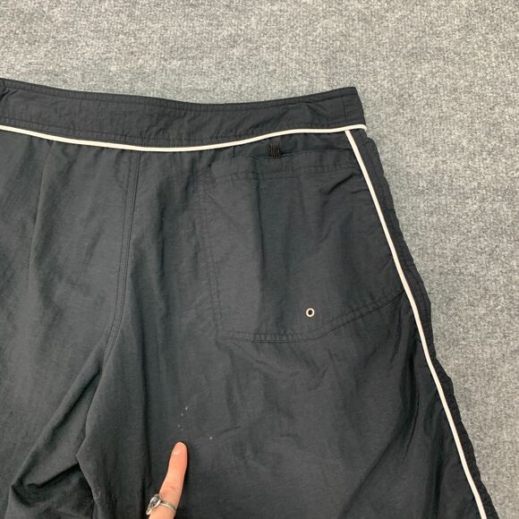 Vintage Ralph Lauren Board Shorts Mens S Small Black Nylon Drawstring Tie Beach - Picture 10 of 12
